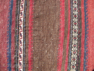 Baluch khorjin half (with back); excellent pile, soft glossy wool, overall good condition as shown in the images, no repairs, natural colours; 92 x 57 cms.       