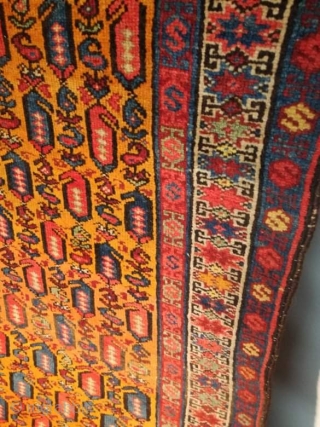 An antique Kurdish runner with 340/100 cm. Very good condition, wonderful colors and powerful.                   