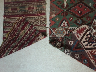 Two antique anatolian textiles. 130/70 and 110/44 cm.                         