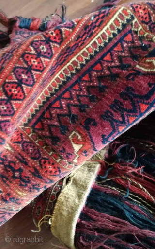 An antique Turkmen with small silk highlights. 109/43 cm. Very good shape.                     