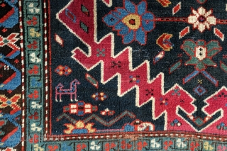 Karabach, 1880 - 1900, 225 x 125 Cm's. 
Worn, with great colors. 
                    