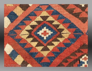 Kilim from east Afghanistan, approx 4' x 10', early 20th century
An rare weaving from Afghanistan, a type that is known as "Mokhari" in the Afghan marketplace, named after the marketplace village of ...