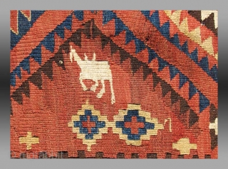 Kilim from east Afghanistan, approx 4' x 10', early 20th century
An rare weaving from Afghanistan, a type that is known as "Mokhari" in the Afghan marketplace, named after the marketplace village of ...