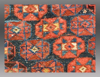 Afshar Rug, Persia, 19th Century, 3'10" x 5'2"
An atypical field pattern for an Afshar rug, but this weaving falls into the odd group that was featured in the HALI article, Outback Afshars, ...