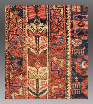 Afshar Rug, Persia, 19th Century, 3'10" x 5'2"
An atypical field pattern for an Afshar rug, but this weaving falls into the odd group that was featured in the HALI article, Outback Afshars, ...