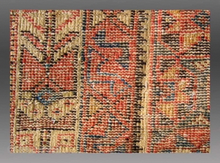 Afshar Rug, Persia, 19th Century, 3'10" x 5'2"
An atypical field pattern for an Afshar rug, but this weaving falls into the odd group that was featured in the HALI article, Outback Afshars, ...