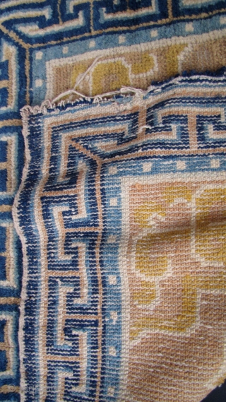ningxia, china, two square runner fragment, second half 18th century,115 x 62 cm, 3'9" x 2'