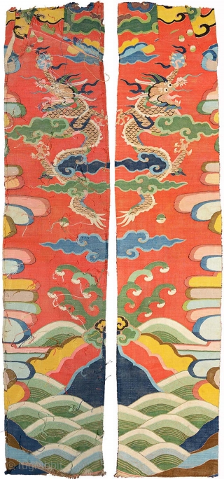 Very late Ming or early Qing (aka Ch’ing) Dynasty kesi - silk - panel 'fragment’ of exceptional quality made in China at some time in the 1600’s / 17th century (or so  ...
