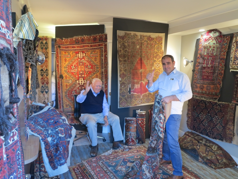 James D. Burns and AliOsman Aykul (Anatolian Picker) ARTS Antique Rug and Textile Show, San Francisco 2017