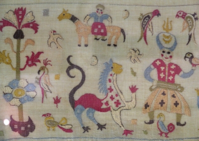 embroidered bed-cover from Skyros, circa 1700, Benaki Museum