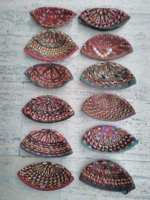 Turkmen hats ersari Silk embroidery                            