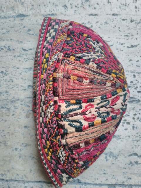 Turkmen baby hat Silk embroidery good condition                          