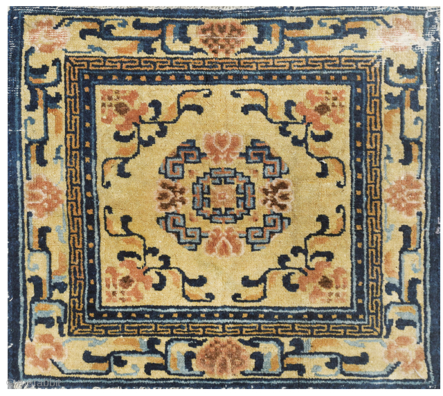 Lovely late 19th century to early 20th century (over 100 years old), meditation panel carpet. These were usually woven like a runner with several carpets together. Dimensions: 65cm/25.5in x 65cm/25.5in. This could  ...