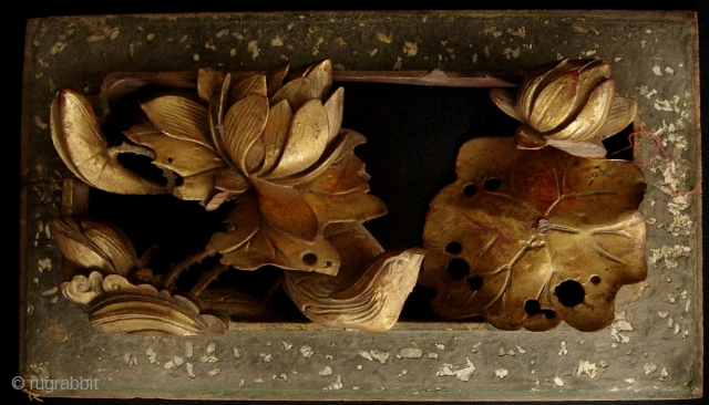 Precious wood carved panel of a bird walking in the lotus. Some damage but still a lovely piece. L: 27.5cm/10.8in and W: 15.5cm/6.1in. 



http://www.trocadero.com/stores/abhayaasianart/items/1327536/item1327536store.html
         