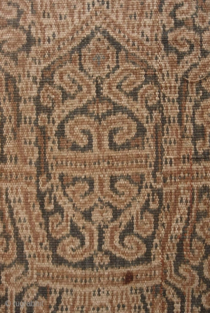 Iban woman’s skirt (kain) from Sarawak,  depicting the tree of life with bamboo running the length of bidang. There is some fraying on the selvedge noted in enlargement 9#, it is  ...