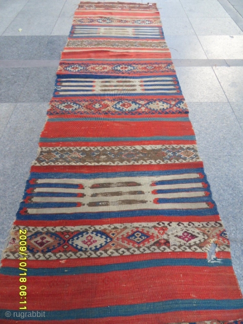 Antıque Anatolıan Fragment Kilim
Size: 295x77 cm.                           