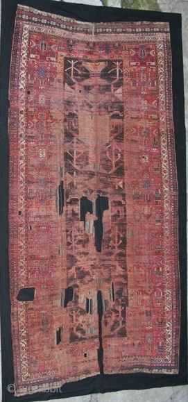 Southwest Persian Tribal Carpet, Probably Luri, huge, worn, conserved, rare                       