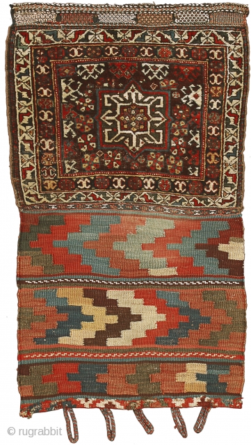 Featured in our web exhibition entitled 'Front/Back - A Collection of Exquisite Small Persian Tribal Weavings' visible at www.albertolevi.com , this open saddle bag is a glorious example from the Basseri tribe,  ...