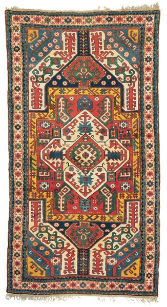 Kasim Ushag rug
Karabagh area
Southern Caucasus
circa 1850
204 x 110 cm (6’8” x 3’7”) 
Alg 1050
symmetrically knotted wool pile on a wool foundation


The southern Caucasian rugs of Chelaberd, Chondoresk and Kasim Ushag are all  ...