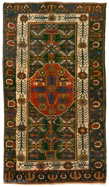 Medallion and tulips rug
Karapinar
Central Anatolia
circa 1850
223 x 128 cm (7’4” x 4’2”) 
symmetrically knotted wool pile on a wool foundation
In her ground-breaking article on the carpets in the mosques from the Konya  ...