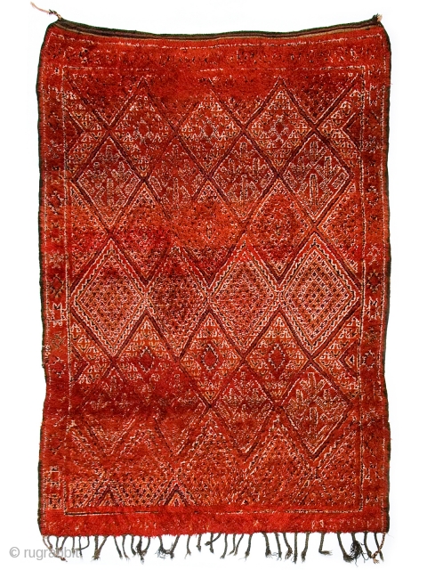    Lovely double sided Zayan rug from the western middle atlas range of Morocco.  This particular piece is a double sided (pile and flat weave) rug with considerable amounts  ...