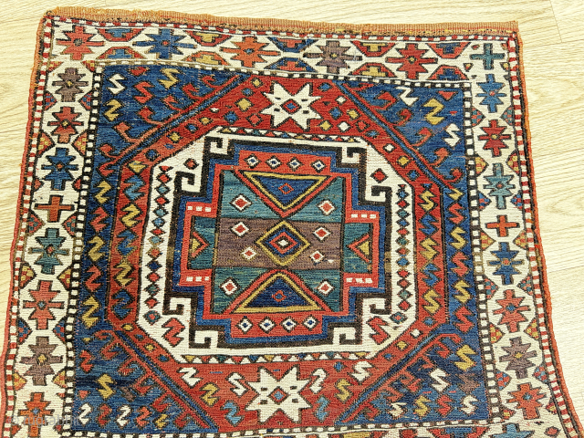 Mid 19th century Sahsavan bag face all orijinal condition except lover left corner small area had been restored size 21x19
Rugsdc@yahoo.com
             