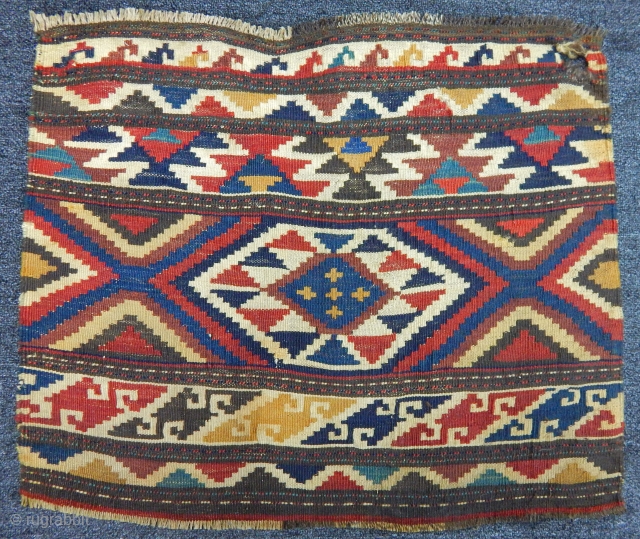 Antique Caucasian Zakatala Kilim  Baggface                           