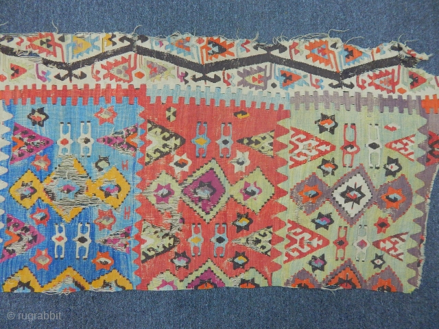 Antique Anatolian Kilim Fragment.  E-mail.anatolianpicker@gmail.com                           