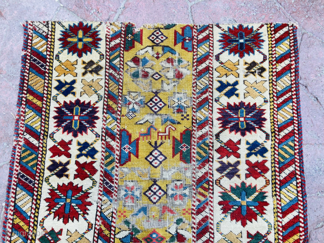 Antique Azerbaycan Kuba  Cihci Rug Fragment (price $ 350 USD )                     