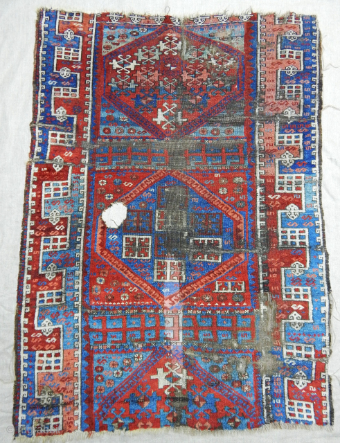 Antique West Anatolian Karakeçili Rug Fragment (price $ 580 USD )                      