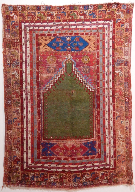 Antique Anatolian Mucur Prayer Rug 
Size.170x120 cm                          