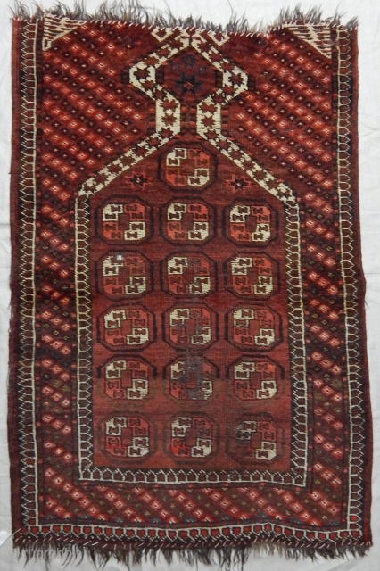 Antique Turkmen Ersari Prayer Rug                            