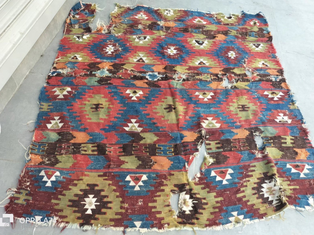 Antique Anatolian Elmadağ Kilim Fragment 
Size:150x150 cm                          