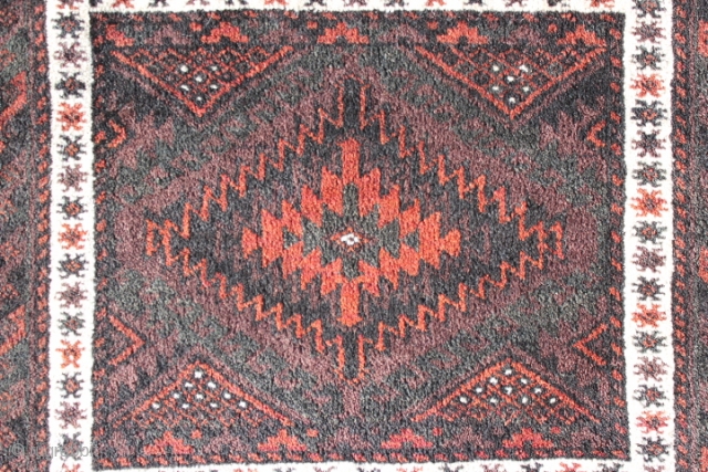 Persian Baluch Mashawi Sistan Saddlebag, all wool and vegetable based dyes Size: 58" (148cm) x 23" (60cm), ca1940+ , Excellent condition with very lustrous wool and spectacular dying.
ID (APRC) No.: 14773
https://www.facebook.com/pages/Antique-Persian-Rug-Club/100634546750598  