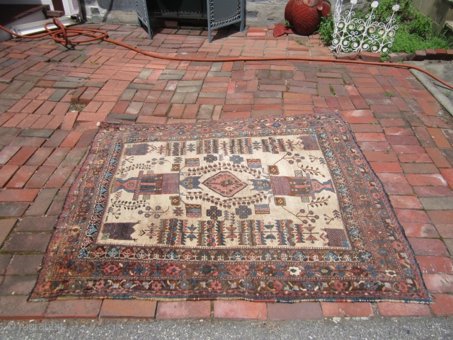 antique afshar rug good condition 4' 5" x 5' 5" needs cleaning rare rug. SOLDDDDDDDDDDDDDD                  