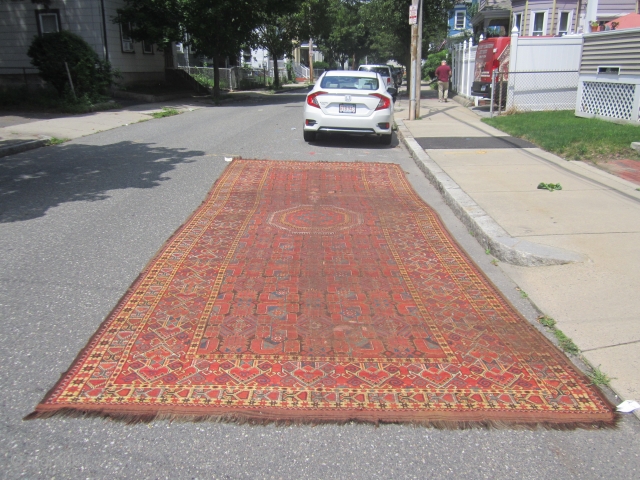 huge antique BASHIR rug 8' 7" x 21' 7" great colors solid rug have few repairs its all there no dry rot clean rug. SOLDDDDDDDDDDDDDDDDDDDDDDDDDDDDDDDDDDDDDDD        