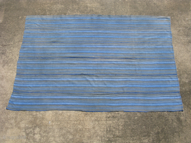 Vintage African indigo cloth, hand woven cotton, Mossi People, Burkina Faso, this is not mud cloth, the cotton fiber is dyed first, and woven by hand into small strips that are then  ...