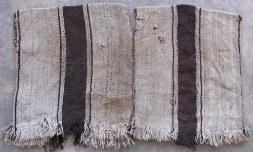 A small child's poncho, Mapuche Indians, Chile, South America, 19thC,  hand woven camelid wool and sheep's wool, minor condition problems, size 19in x 11in, #10-MAPU
       