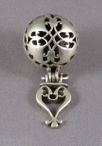 JEW_0152  Central Asian Silver Pendant, 19th Century, 1.7 x .7 inches                     