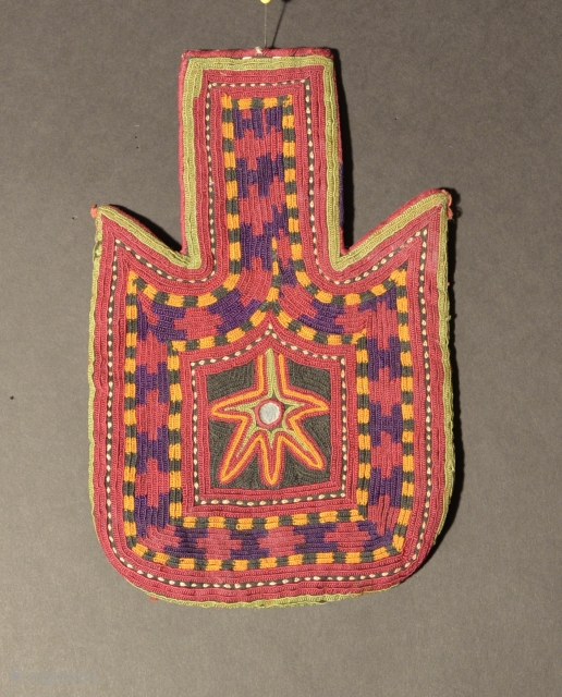Baluch Embroidered Bag, Silk/Cotton, 20th Century, 8 x 5 inches                       