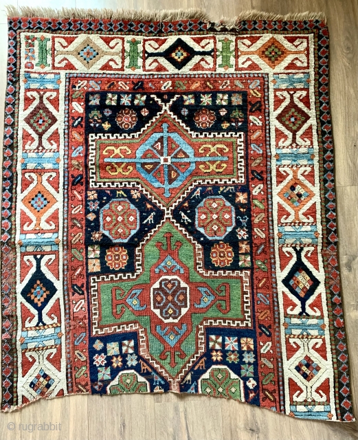 just look at the colours on this wonderful antique shahsavan rug fragment from the mid 19 c they don’t get much better. Also the softest wool size is 123 x 104 cm.  ...