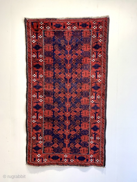 super antique Baluch rug with tree of life design ca 1880.  Size 160 x 90 cm.  Great wool and natural dyes some spots of corrosion to brown small repairs at  ...