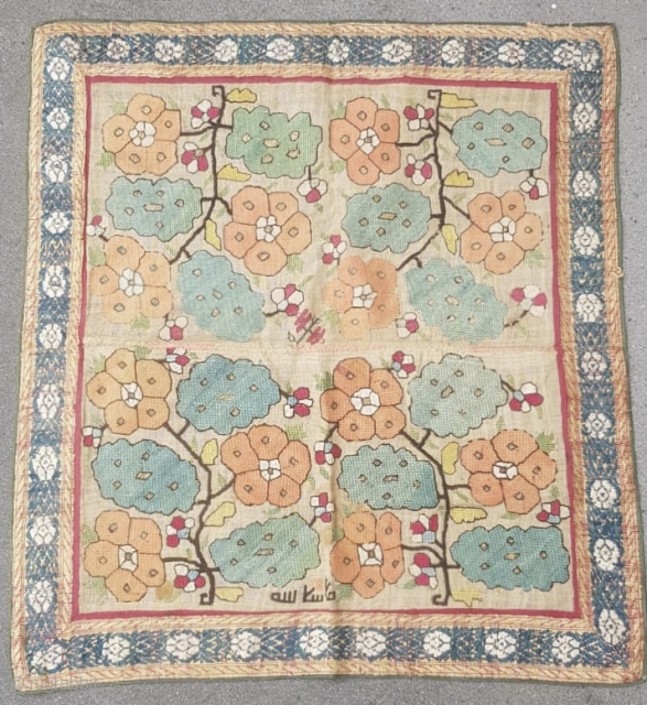 fresh in a lovely Ottoman Bokche (square wrapping cloth ) made up a long time ago from two large towel ends. Old backing cloth and even the edging is antique.  Beautiful  ...