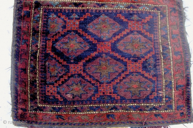 Detail of a good Baluch bag. 26"width x 28"length not including fringe. See better pictures within. Baluches are sometimes hard to photograph including this one. Click only once on picture 2 to  ...