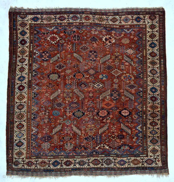 Qashqai Shekarlu, as you can see this, it's not usuall one, I think one of the best example of shekarlu
Age : 19th century
size : 221 x 209      