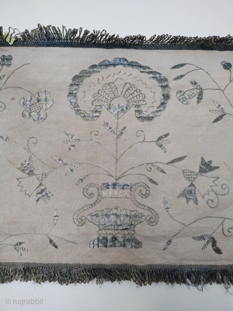 Antique beautiful french silk embroided textile panel.
Condition is good kindly see photos carefully                    