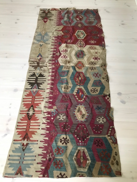 Anatolian Kilim Fragment size 210 x 87 cm. 19th century.                       