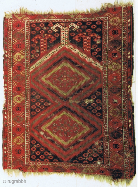 Baluch Prayer Rug, late 19th century, 160 x 122cm, all-natural colours, from a rare group of Baluch rugs. For a similar piece and discussion see: Pinner, Robert, and Eiland, Murray L. Between  ...