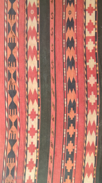 Uzbek Kilim, Central Asia, 1920s, 280 x 150 cm, wool, in fair condition                    