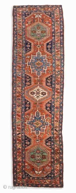 22 | Long Karadagh Rug, North West Persia, 1st H. 20th C.

    
Wool on cotton
Persia, Karaja area, first half 20th century
Knot density: approx. 100,000 knots per m2
Dimensions: 4 x  ...